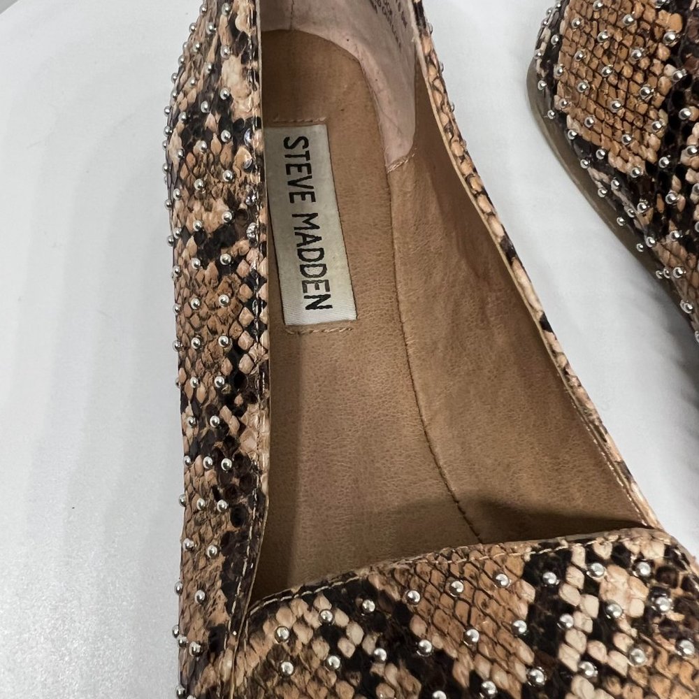 Steve Madden Python Print Beaded Loafers - Euc - image 4